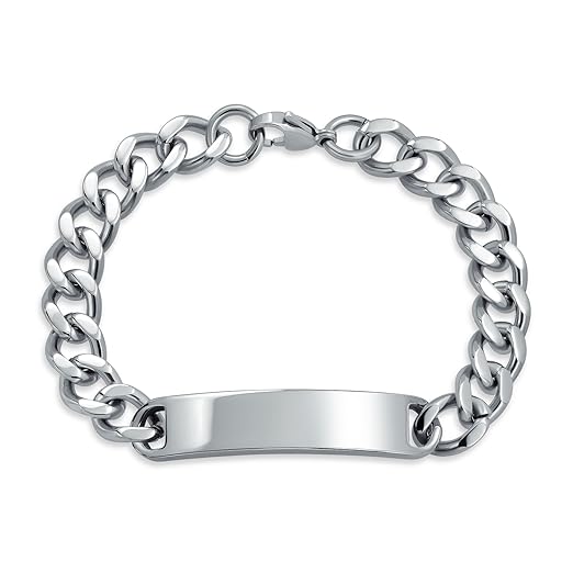 Amazon | [Bling Jewelry] メンズ用名入れプレートカーブキューバン